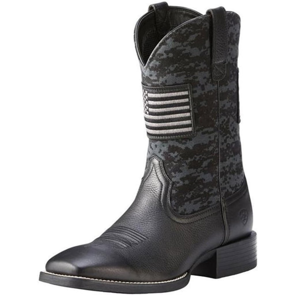 Women's Black Cowboy Boots Slip Resistant Work Boots Chunky Heel Western Boot